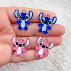 10pcs Cartoon Charm Jewelry Accessories Enamel Necklace Earring Pendant Diy Making Craft Supplies Alloy Metal White Plated