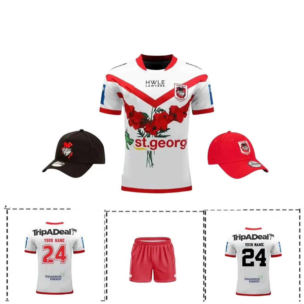 2023 st george illawarra drachen anzac rugby jersey größe S-5XL