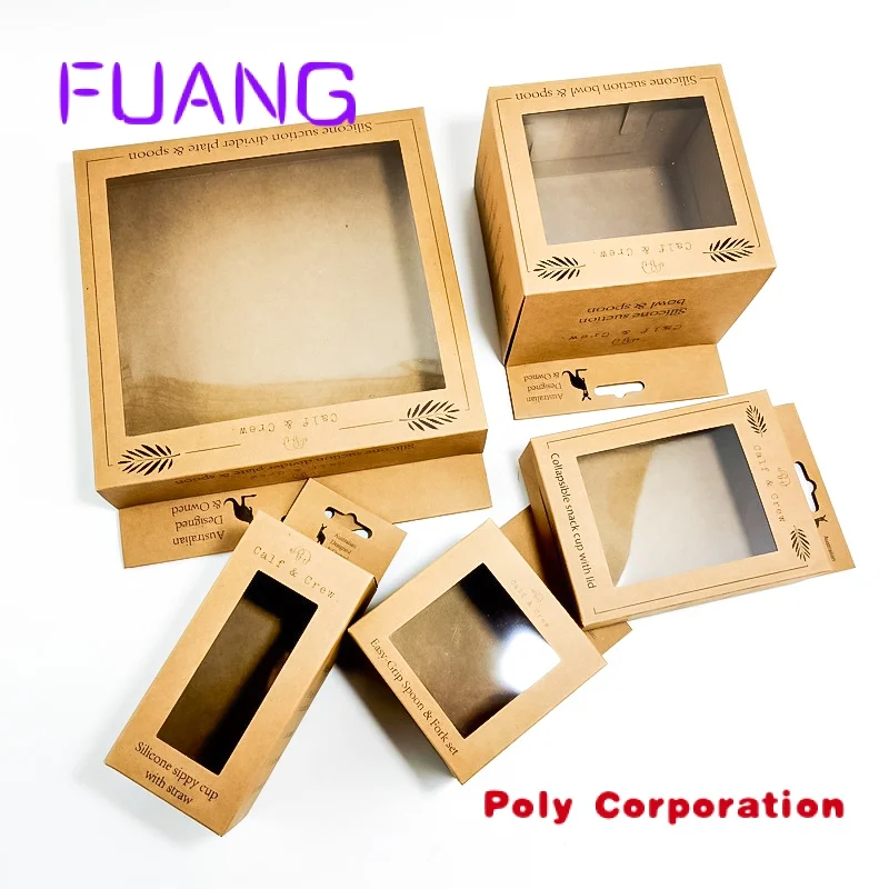 

Custom Wholesale Custom Printed Personalized Packaging Boxes Kraft Paper Box With Clear Display Window