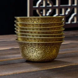Tibetaanse Koper Kom Woondecoratie Meditatie Zen Gunstige Patroon Ornamenten Trinket Schotel Boeddhisme Levert