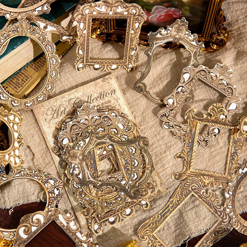 30Sheets Card Material Paper Retro Border Hollow Hand Ledger Packing Material Decoration Base Paper Scrapbook 17*10CM