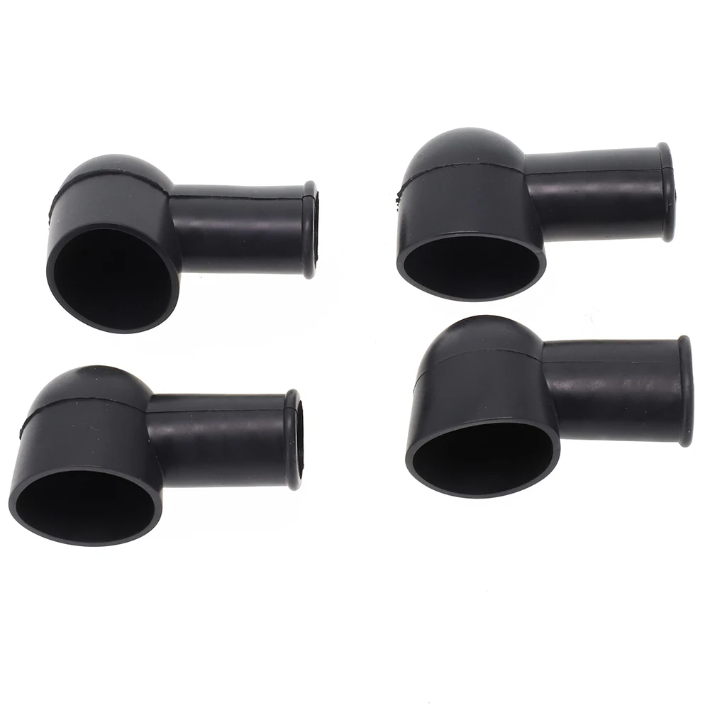 4 Piece Silicone Rubber Battery Terminal Covers for Red and Black Posts Supporting Wide Range of Automotive Marine Applications