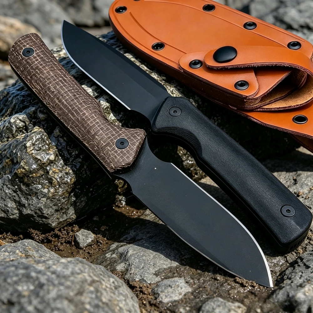 0004 Camping Hiking EDC Multitools Durable Rock Climbing Backpacking Portable Fixed Knife Outdoor Daily Cutter G10 Handle Gifts