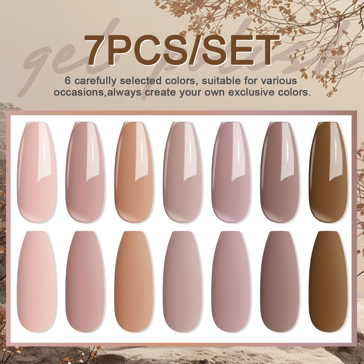 Fotografia 4: Esmalte em gel de cor sólida Hassleless 15ml x 7, um esmalte popular, elegante e natural, adequado para unhas.