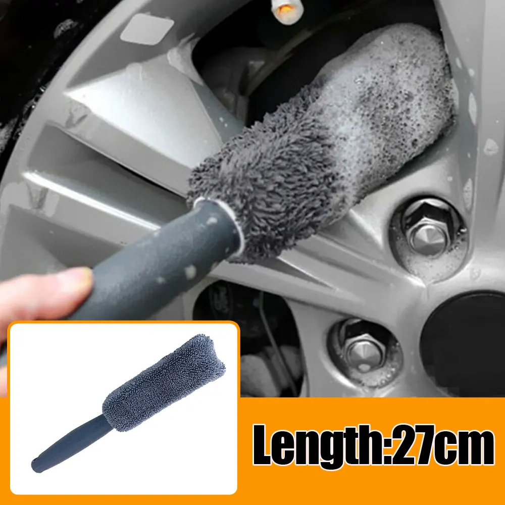 

1PC Car Wash Brush Microfiber Tire Scrubber Wheel Rim Brush Trunk Motorcycle Dust Remover Office Home Clean Tool for BWM Benz