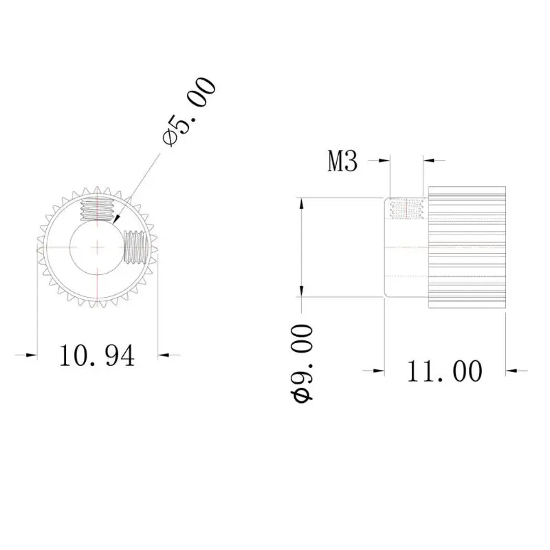 Y1UB MK7 MK8 Extruder ล้อเกียร์ 36 ฟันเกียร์สแตนเลส Extruder เกียร์