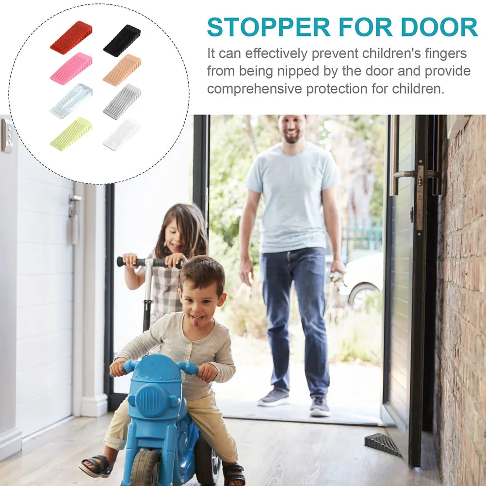 

8Pcs Door Wedge Stopper Silicone Non-Skid Home Office Wall Protector Safety Door Stop for Babies Household Supplies