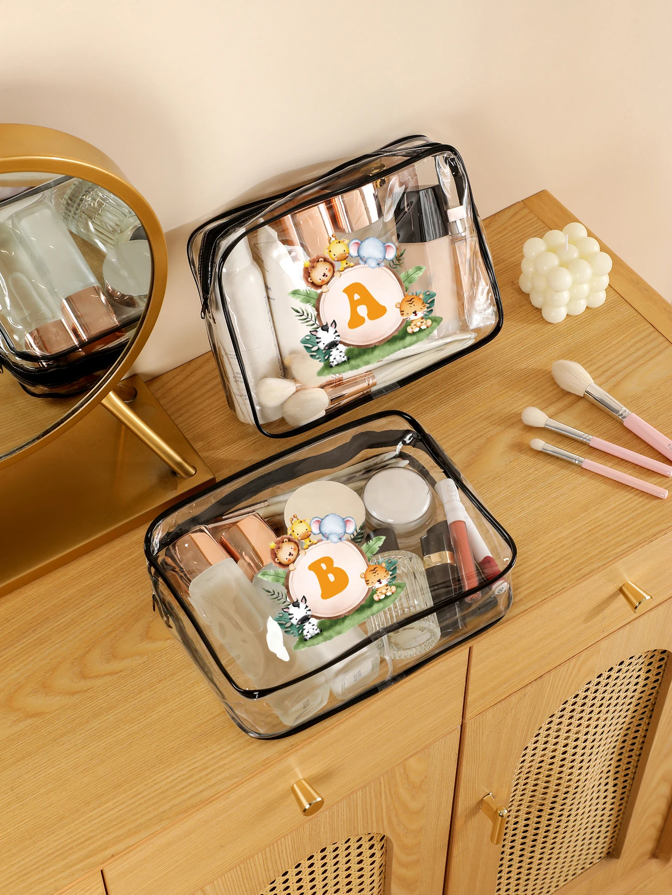 

2026 Новый стиль, персонаж мультфильма с изображением животных, сумка для туалетных принадлежностей из ПВХ с буквенным принтом, косметичка из ПВХ, свадебная дорожная сумка для хранения, лучшая подруга