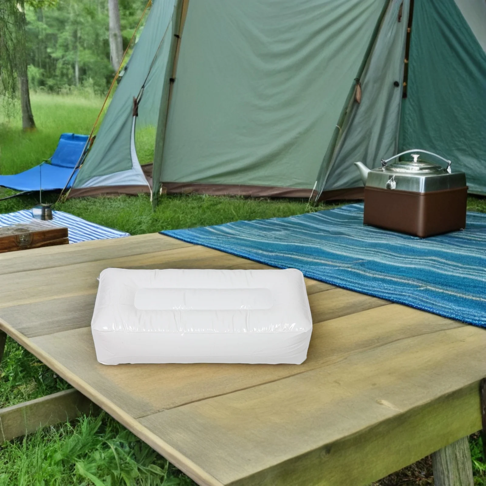 وسادة مقعد عالمية قابلة للنفخ لقوارب الكاياك، وسادة تخييم محمولة مقاومة للماء وخفيفة الوزن للسفر والراحة في الهواء الطلق تدعم طويلًا #3