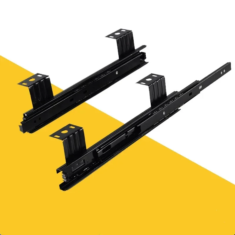 

2pcs/pair 10-12" Three-Section Cabinet Slides Computer Keyboard Track Buffer Slide Bracket 25cm/30cm Rail Sliding Pulley Support