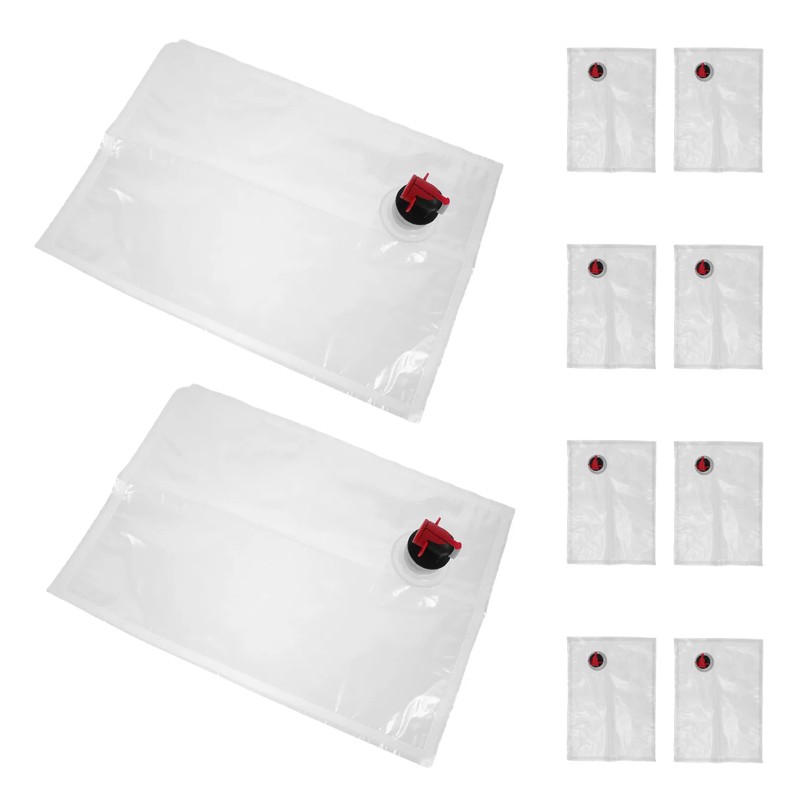 10Pcs Leakproof Wine Purse Refill Bladder Butterfly Valve Reusable Portable 3L Drinking Pouch Travel Camping Beverage Storage