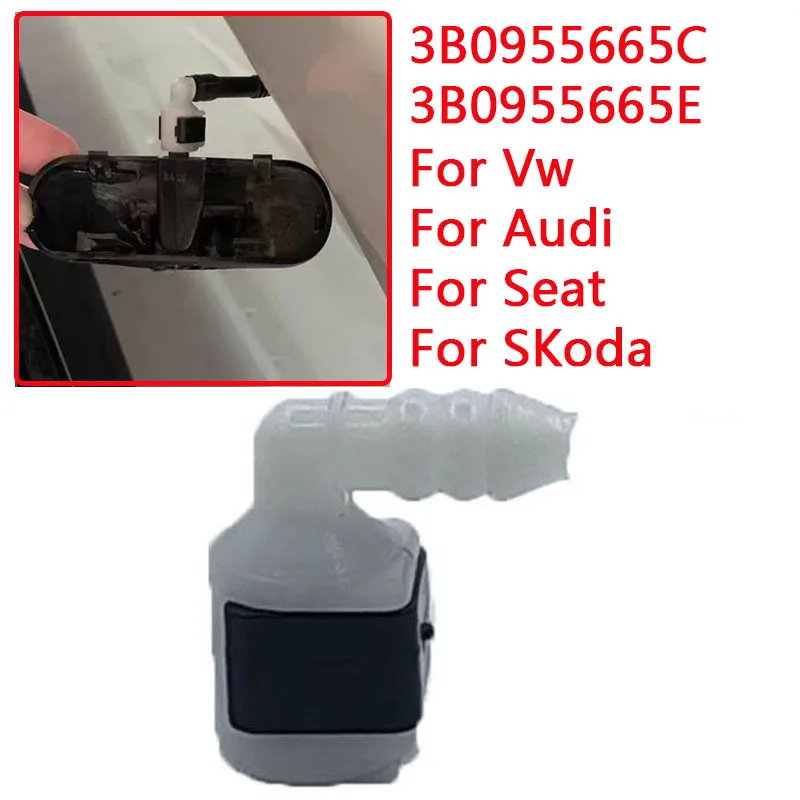 Para Audi A3 A4 Vw Golf Beetle Seat Altea Skoda Octavia coche limpiaparabrisas boquilla conector codo Clip cabeza 3B0955665C/E