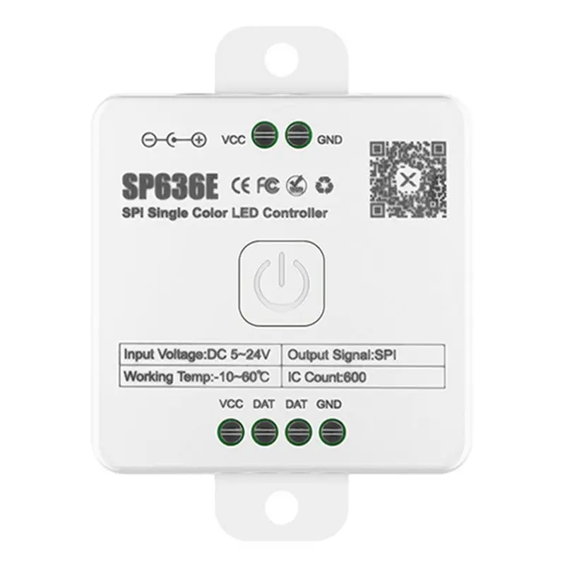 SP630E Bluetooth LED Controller Supports For Multiple LED Strip Types, DC5V-24V Input
