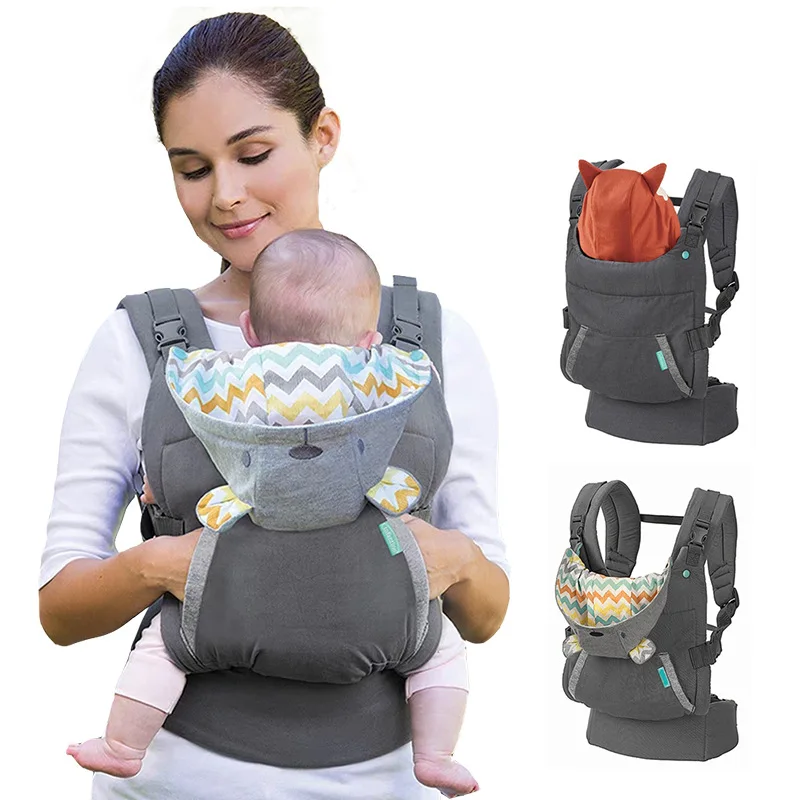 

4-in-1 Baby Carrier with Waist Stool, Front Back Carry Sling, Hands-Free Ergonomic Infant Carrier for Newborn to Toddler