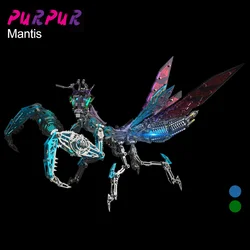 DIY Punk 3D Metal Puzzle Mech Gear Mechanical Assembly Luminous Insect Mantis Model Kit Personalized Gift Toy