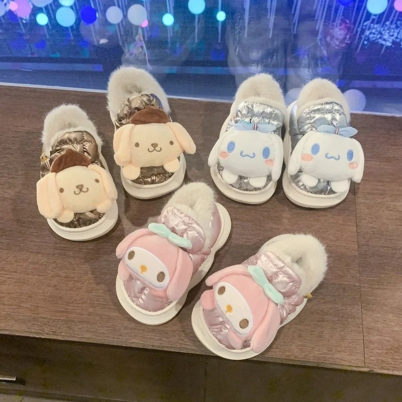 

Sanrioed My Melody Cinnamoroll Plush Shoes Anime Children Casual Baby Boys Girls Snow Boot Kid Plush Running Shoes Xmas Gift