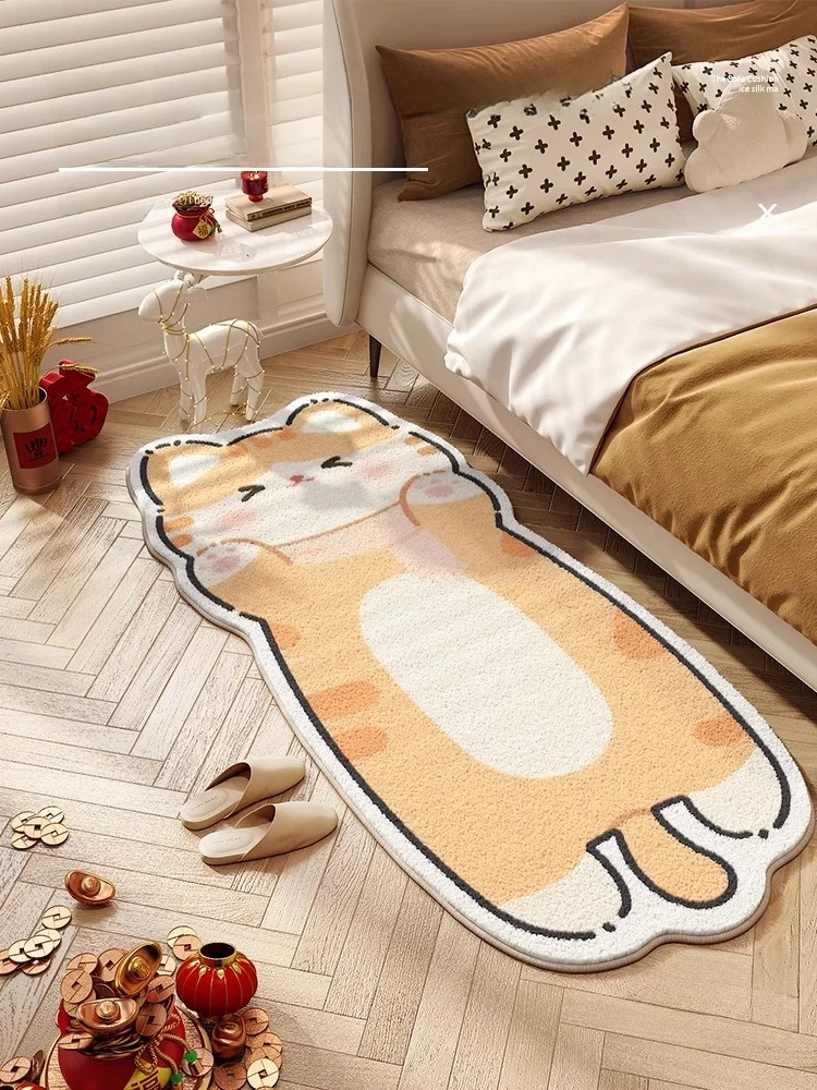 

Мультяшный ковер для спальни, детский коврик для учебы и чтения, милый, универсальный, всесезонный, из искусственного кашемира, для гостиной