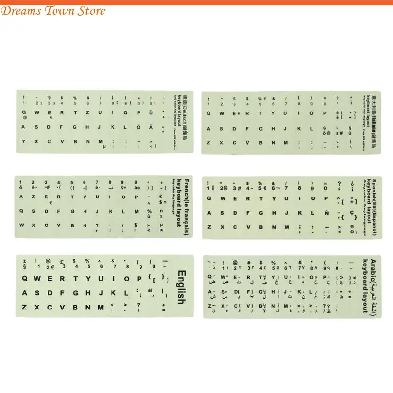 ملصقات لوحة المفاتيح HX6A فلوريسنت لوحة مفاتيح مضيئة فيلم واقية من العصا الإيطالية #4