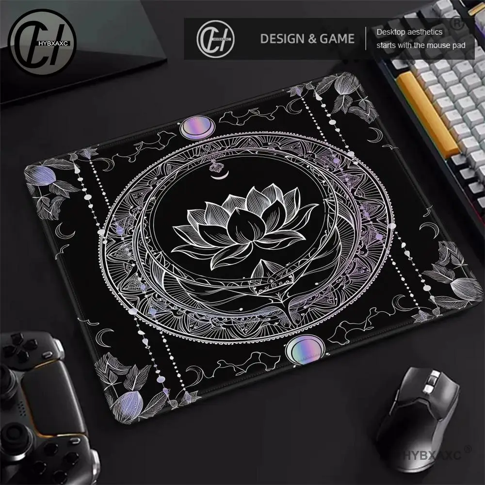HYBXAXC Mystical Floral Mandala Tarot Altar Cloth Mouse Pad Non-slip Desk Mat