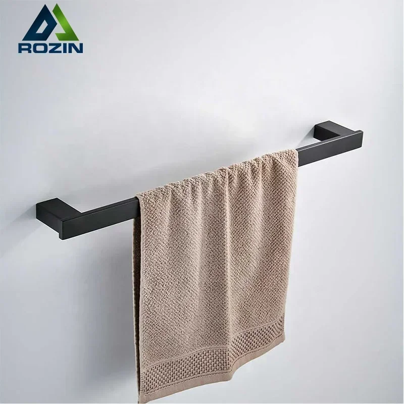 Matte Black Stainless Steel Bathroom Hardware Paper Holder Towel Bar Towel Ring Toothbrush Holder Bath Hardware Set Accessories