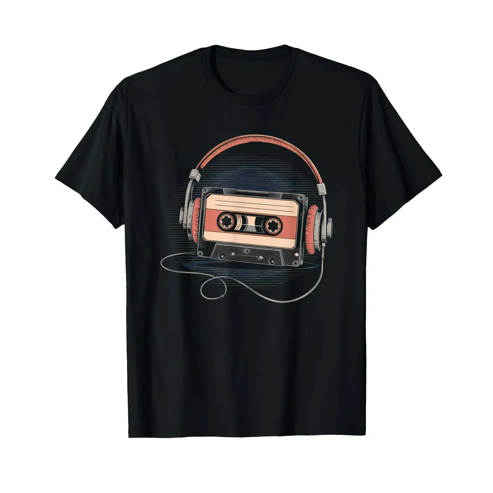 Cassette T Shirt 80s 90s Retro Party Mixtape Tape vintage Washed fashion Versatile Breathable Stylish Unisex Slightly