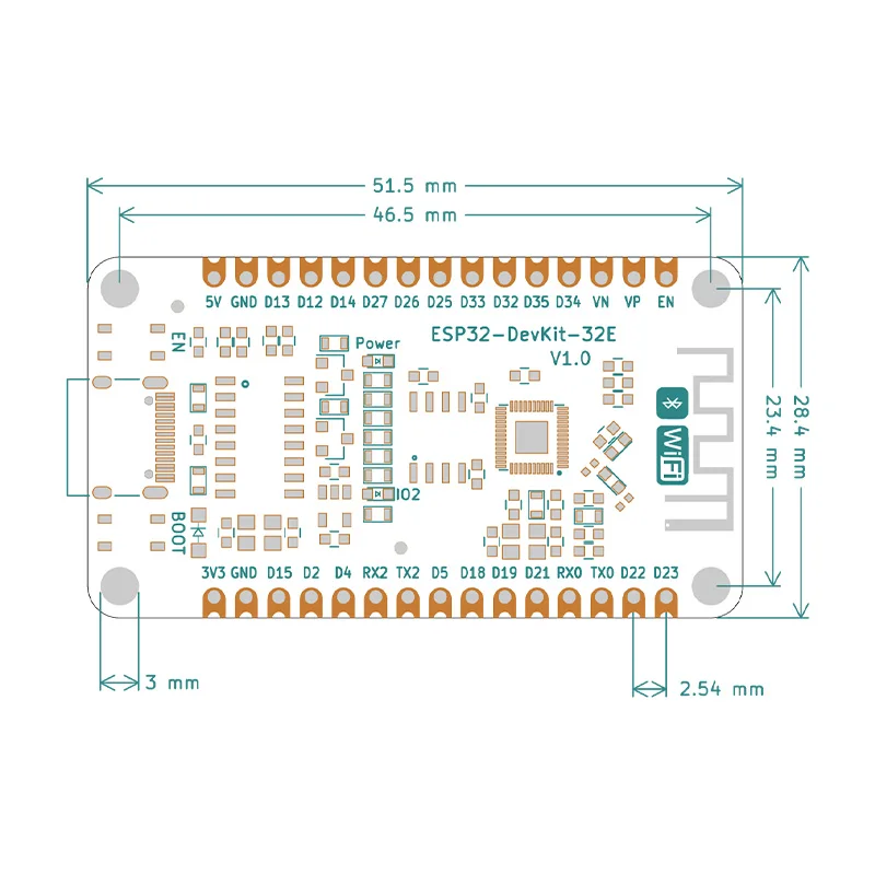 Płytka rozwojowa ESP32 30PIN USB-C WIFI+Bluetooth Dwu-rdzeniowy procesor ESP32-DevKit-32E 4MB Flash ESP32-D0WD-V3 Chip do inteligentnego domu — zdjęcie produktu 4