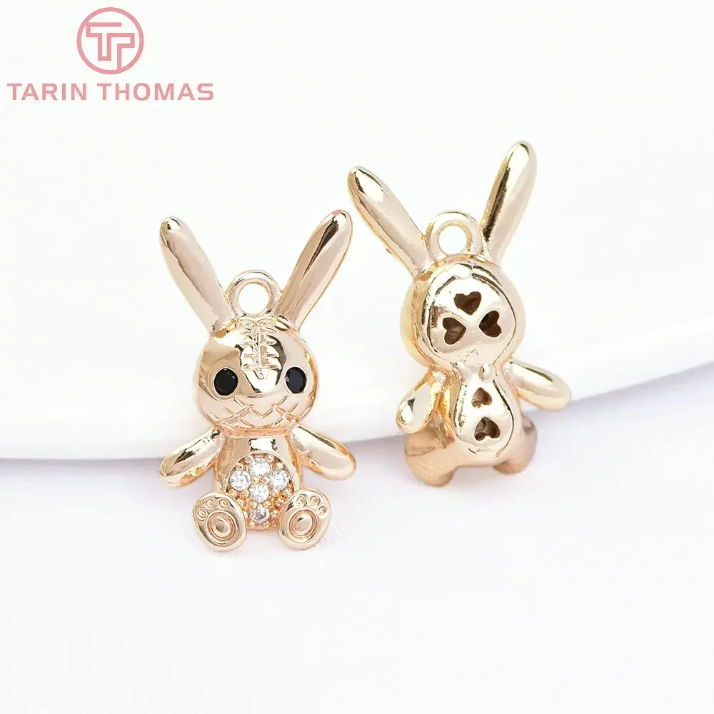 

(6976) 4 шт. 9x15,5 мм 24-каратное золото, латунь с цирконием, подвески в виде кролика, подвески, высокое качество, фурнитура для изготовления ювелирных изделий своими руками, оптовая продажа