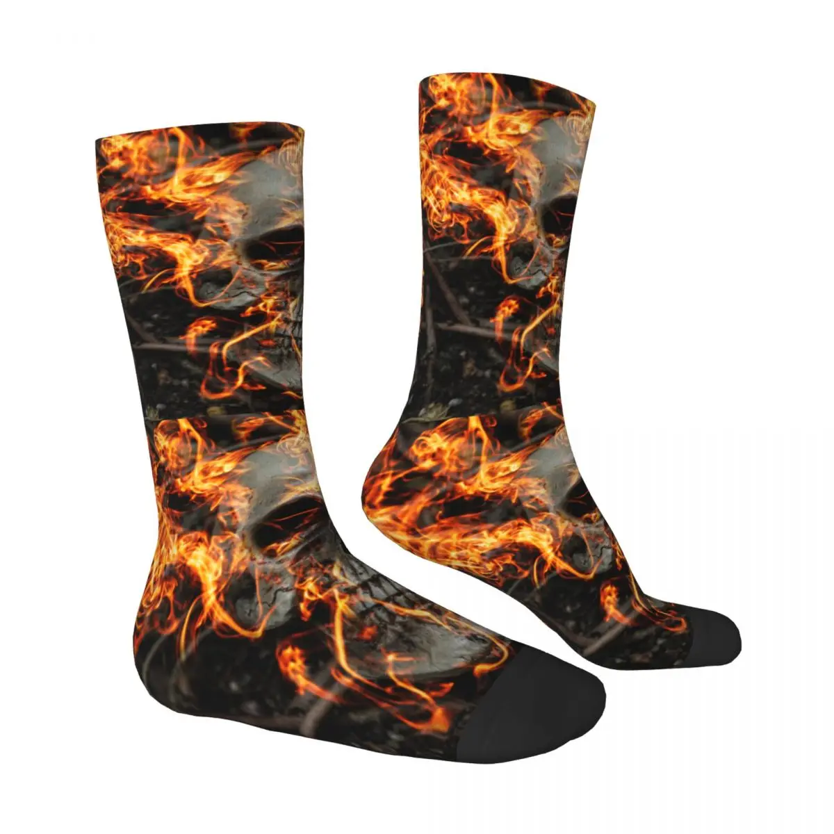 Fire Skull Sock stampato uomo poliestere