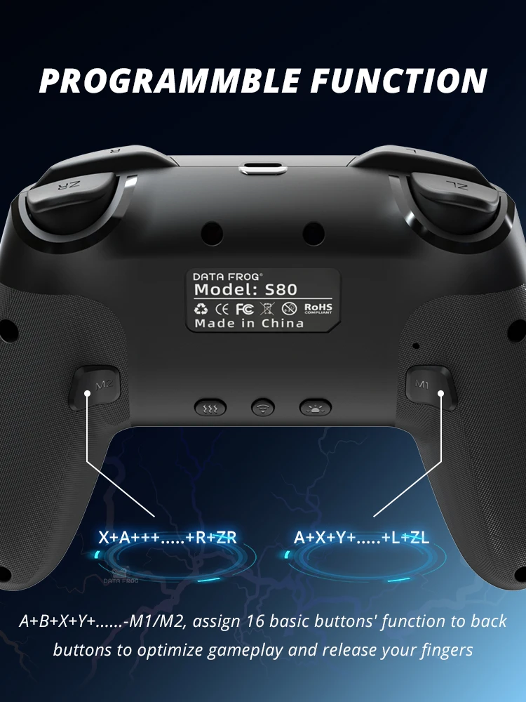Wireless Controller For Nintendo Switch OLED Console Pro Gamepad with Rechargeable Battery Programmable Turbo Function RGB Light image 4