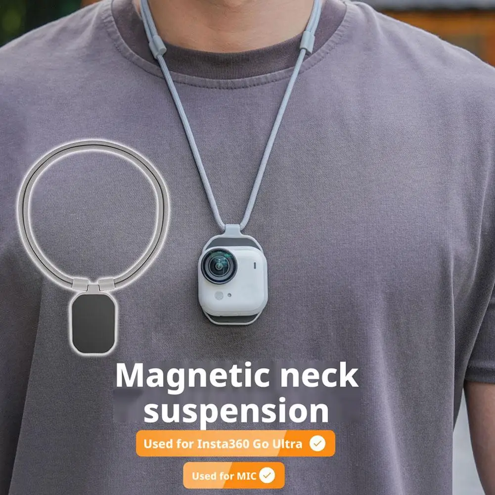 Banda para el cuello magnética para disparar en primera persona para Insta360 Go Ultra Vlogging montado en el cuerpo y blogía de vídeo para Sunnylife