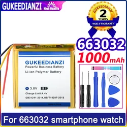 GUKEEDIANZI Replacement Battery 663032 1000mAh for smartphone watch