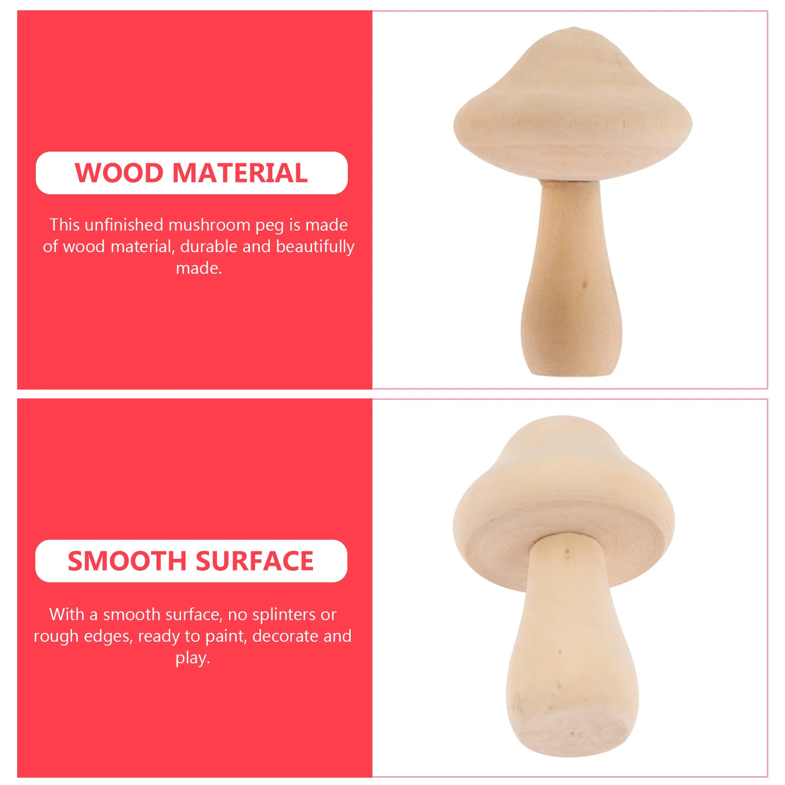 

8Pcs Unfinished Wooden Mushroom Pegs DIY Hand Paint Supplies Creative Home Decoration DIY Mushroom Peg