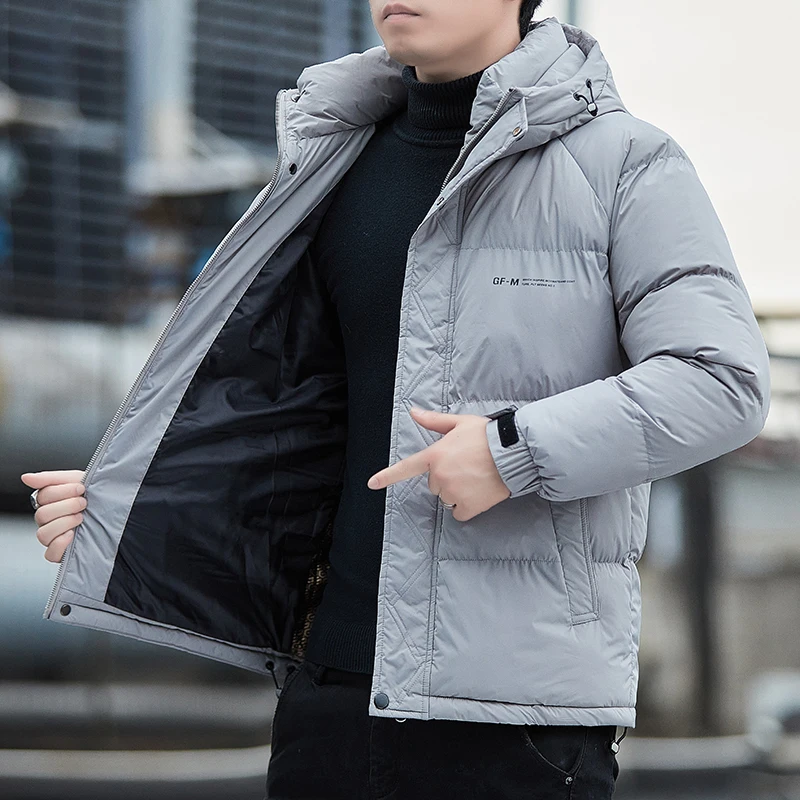 

Winter Thickened Men Parkas with Hood Windproof Warm Outdoor Male Windbreaker Korean Fashion Comfortable Cotton Clothing for Men
