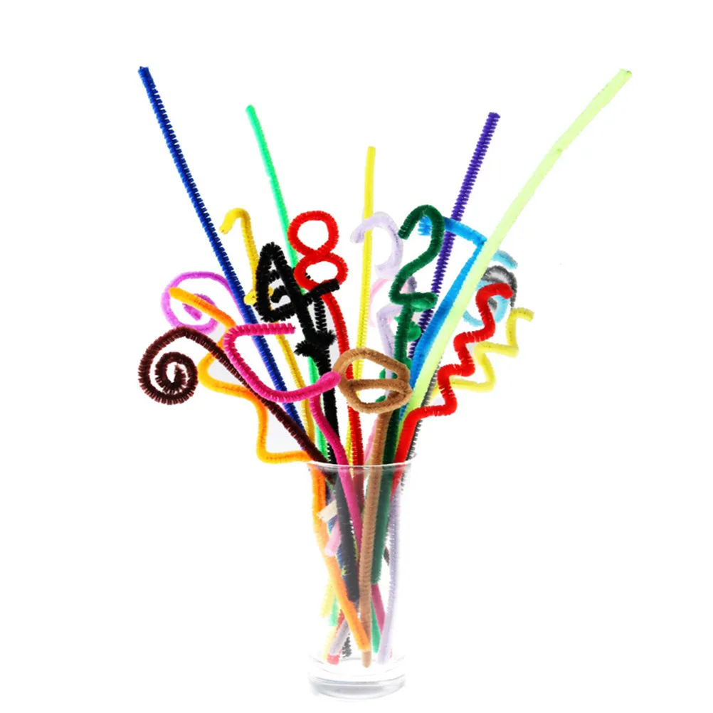 

100Pcs Chenille Stems Colorful Craft Material Kids Birthday Party Favor DIY Creative Gift Decoration Art Supplies
