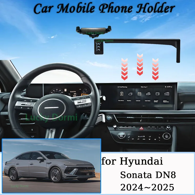 

Car Mobile Phone Holder for Hyundai Sonata DN8 2024 2025 MagSafe Magnetic Bracket GPS Navigation Screen Stand Auto Accessories