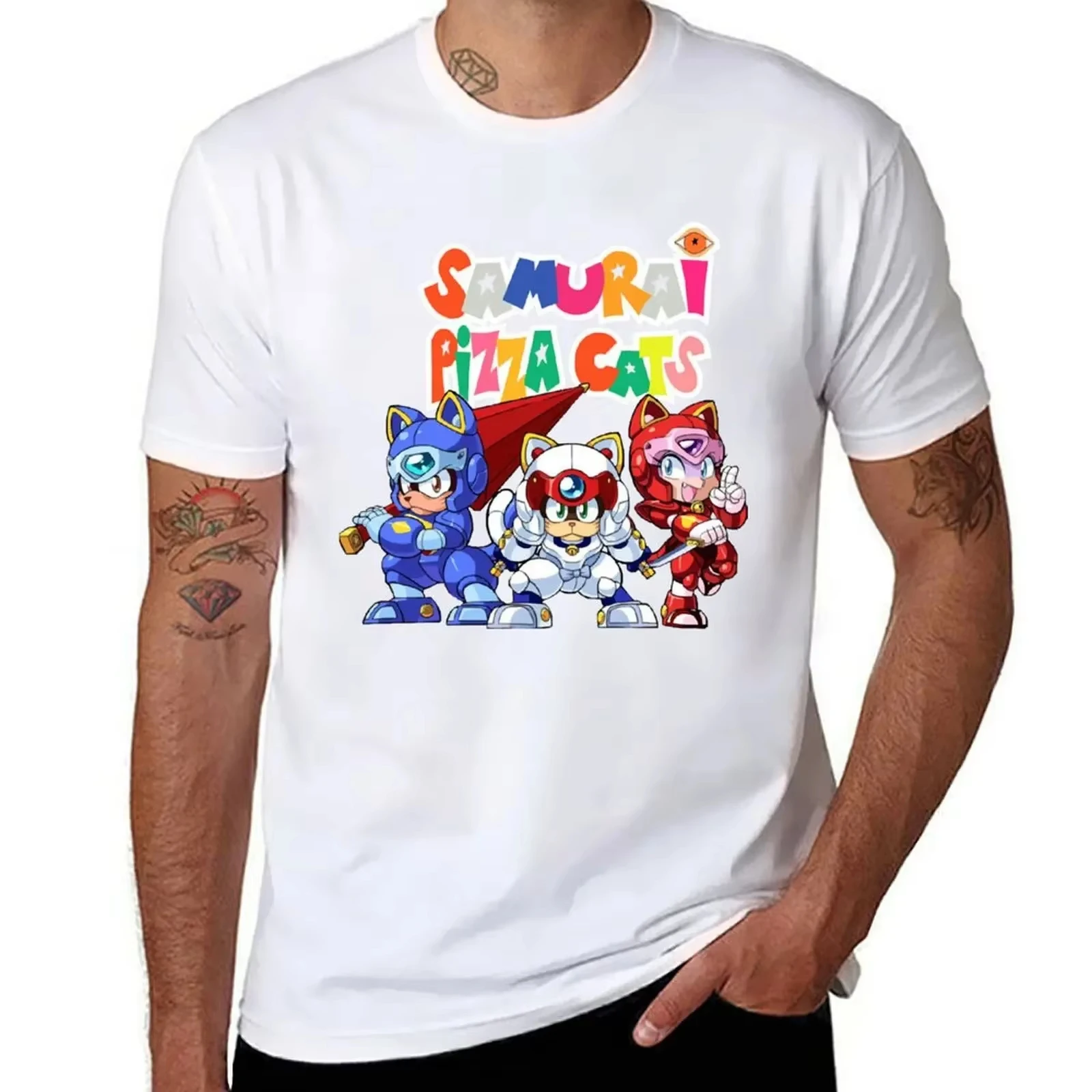 

Summer Pizza Cats 2025! T-Shirt Cute Big Size Black Tops Graphic Rapper T-shirts Graphic Men and Women Summer