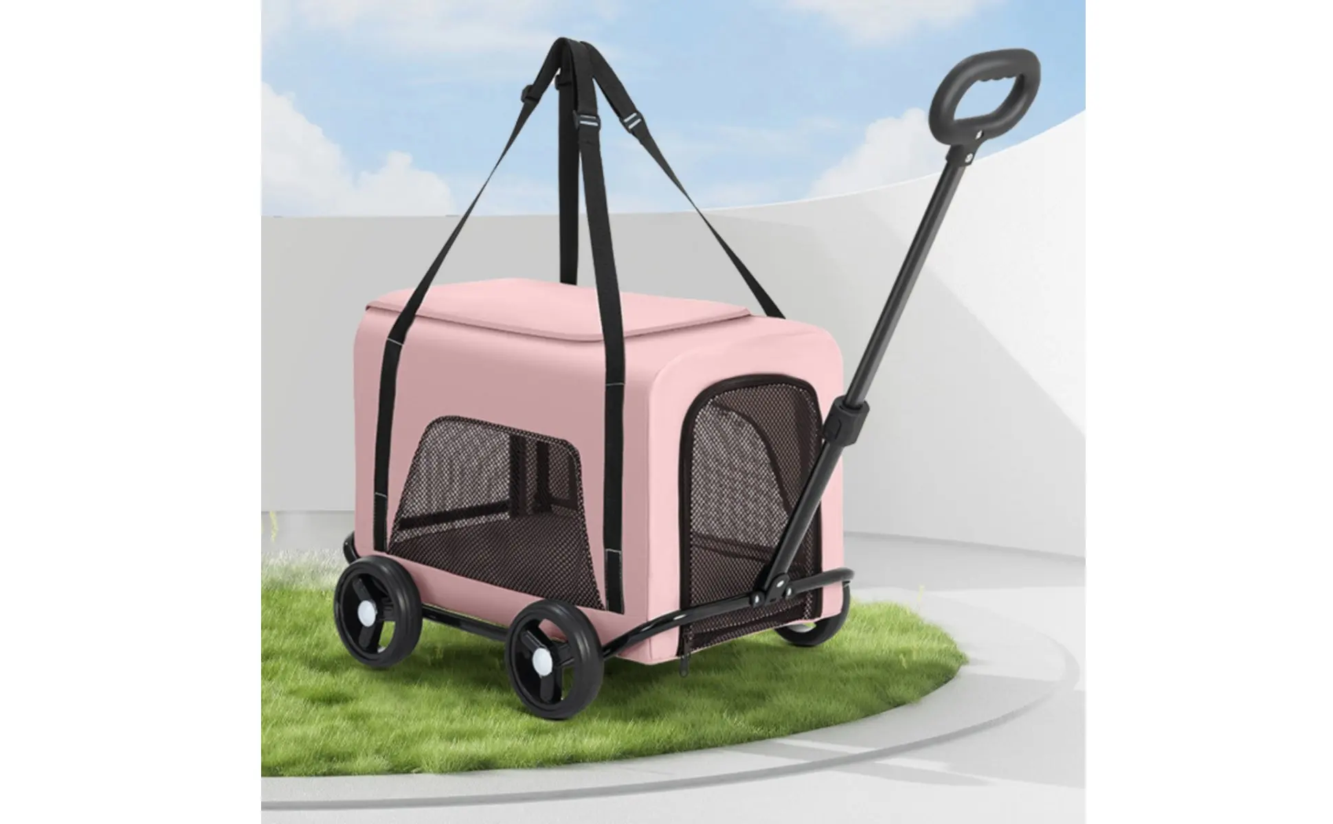 Foldable Pet Stroller Breathable Mesh Small Dog Feline Trolley Bag Pet Trolley Carrier Telescoping Handle Feline Rolling Carrier Foldable Pet Stroller Breathable Mesh Small Dog Feline Trolley Bag Pet Trolley Carrier Telescoping Handle Feline Rolling Carrier