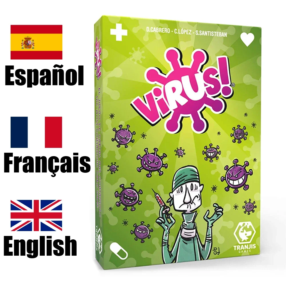 The fissuragiously Virus1,2,3 Card Ration t Version, Jeu de cartes compilé en anglais, Jeu de fête amusant pour la famille, Version espagnole