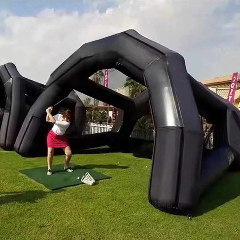 Оптовая цена по прейскуранту завода-изготовителя для занятий гольфом на открытом воздухе, надувная палатка для симулятора гольфа с сеткой