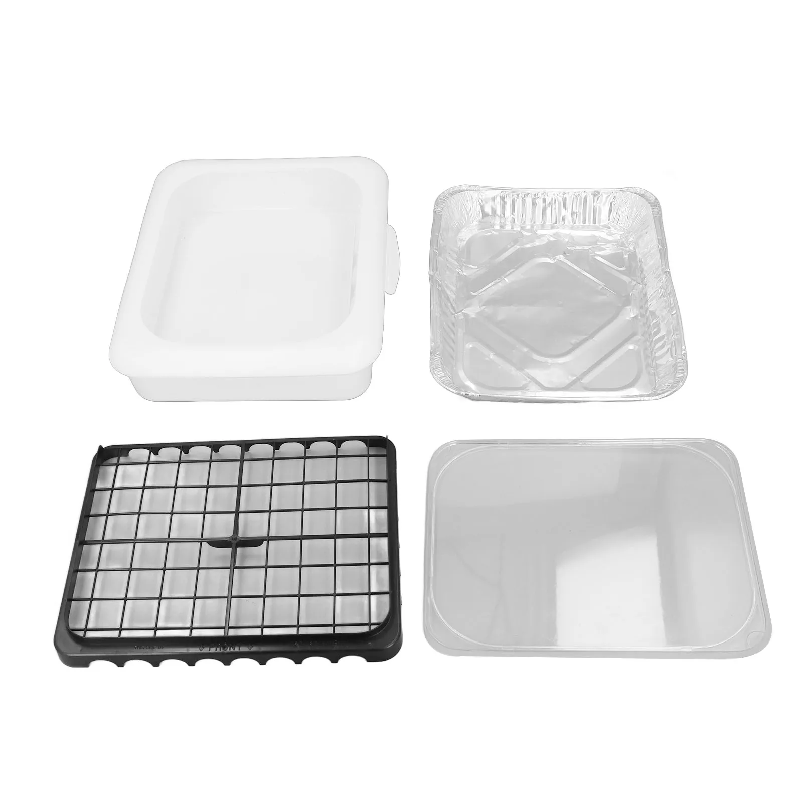 Portable Food Foil Tray Holder Set Insulation Lightweight Food Foil Dish Pan Carrier with Lid for Outdoor Camping Picnic Party