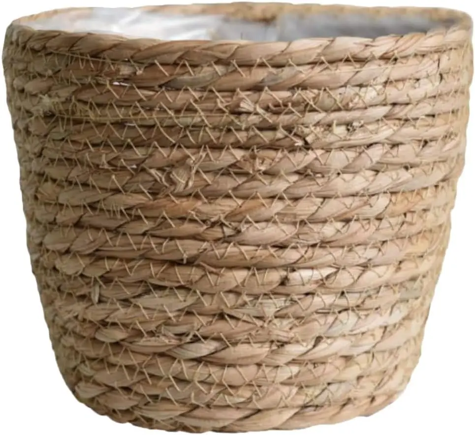 

Корзина-кашпо с вкладышем, декоративный цветочный горшок из соломы в деревенском стиле для комнатных и уличных растений, для балкона и гостиной