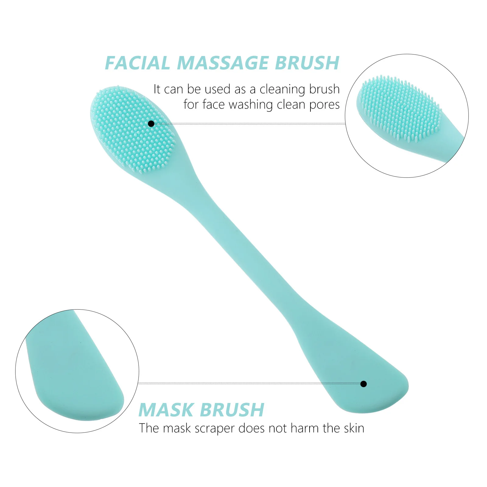 

2Pcs Double-Head Silicone Facial Cleansing Brush Manual Face Scrubber Pore Deep Exfoliator Tool Silicone Face Brush