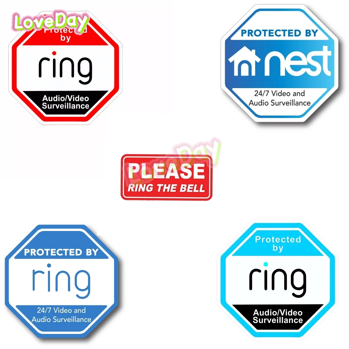 

Ring Doorbell Sticker Video Security Camera Outdoor Safe Vinyl Cctv Alarm Letter Box Decal Warning Sticker for Door Window Glass