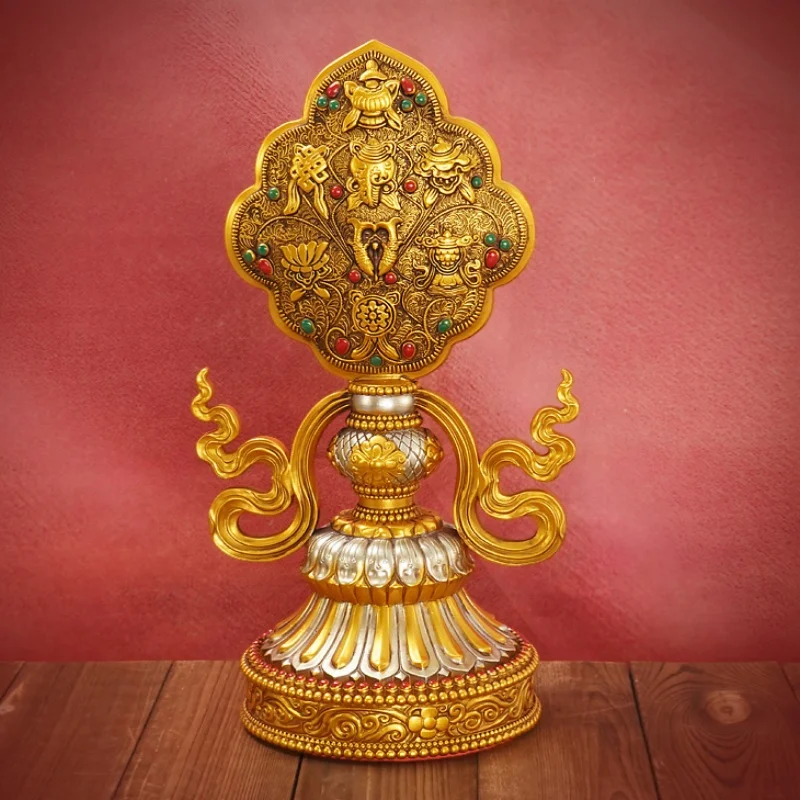 

Resin Eight Auspicious Ornaments Ethnic Style Home Desktop Worship Decoration Ornaments Statue