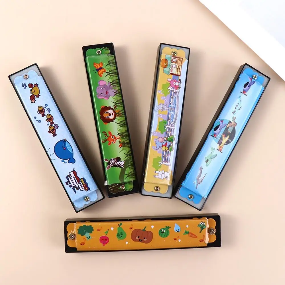 Wind Instrument Metal Painted Harmonica Educational 16 Holes 16 Holes Harmonica Montessori Cute Mouth Organ Teaching