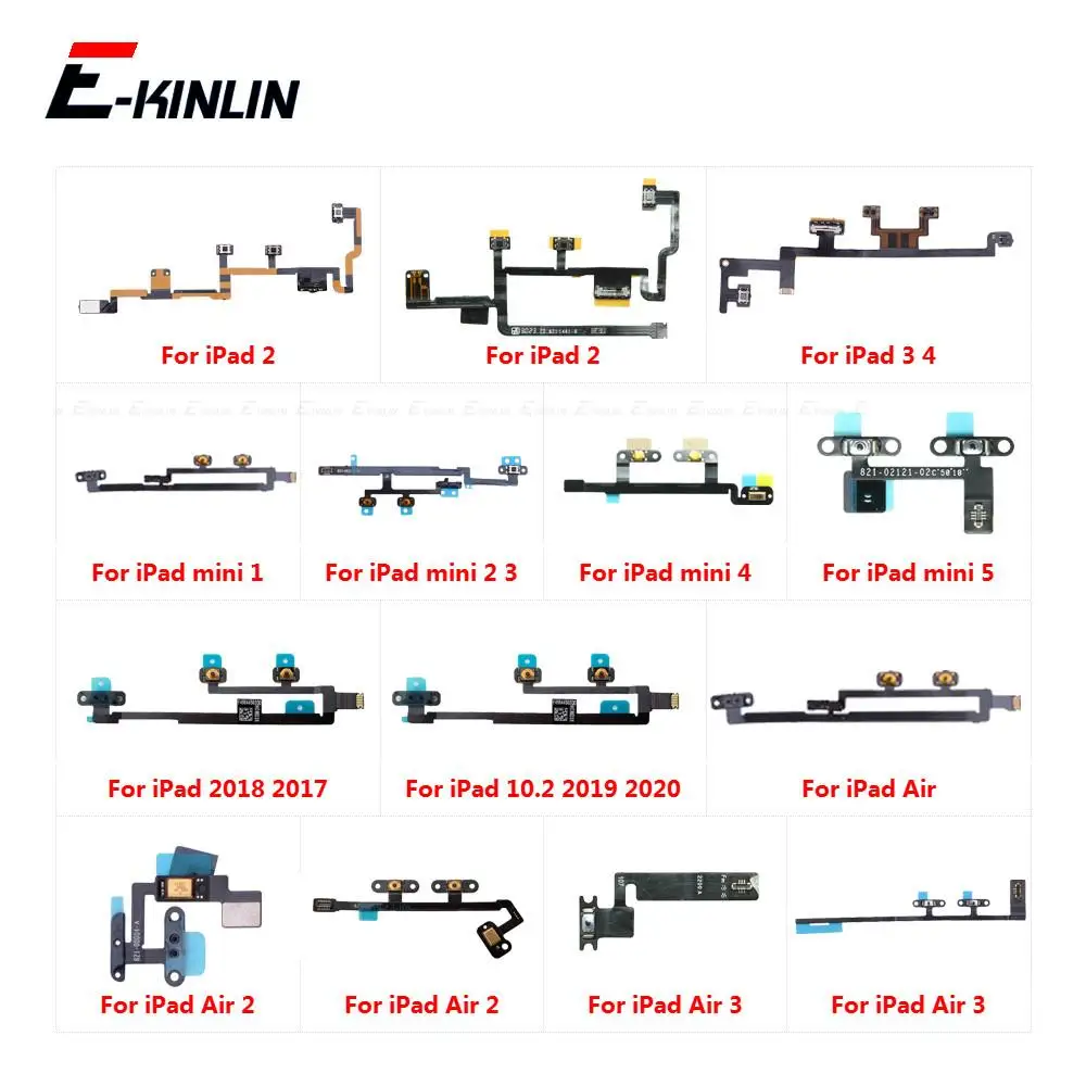 

Power ON OFF Mute Switch Control Key Volume Button Flex Cable For iPad 5 6 7 8 Air Mini 1 2 3 4 5 10.2 inch 2017 2018 2019 2020