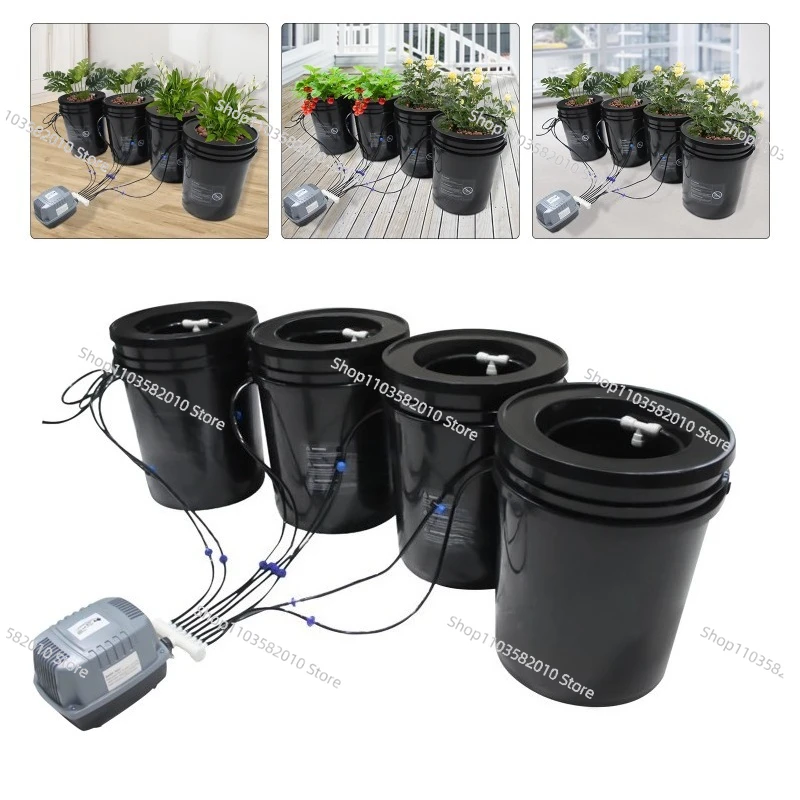 Cylindrical Hydroponics Growing System Kits - Recirculating Drip Garden with Air Pump