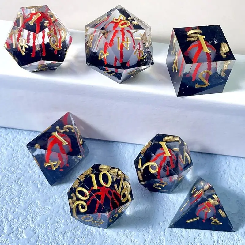 

7 шт., набор кубиков для ролевых игр с острыми краями DND для подземелий и драконов, настольная игра в подарок, развлекательные аксессуары, настольные игры, игрушки