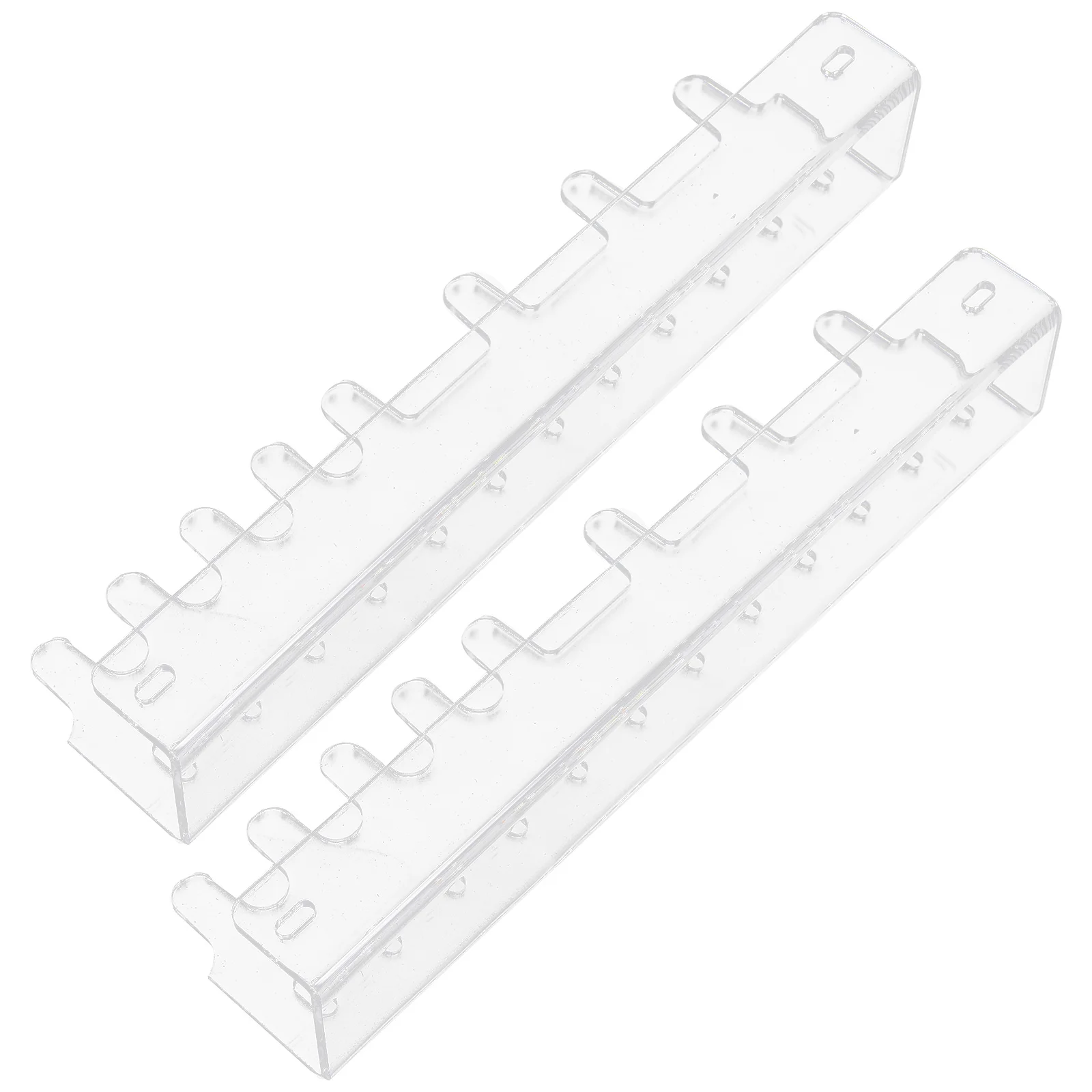 2Pcs Wall Mounted Jewelry Rack Acrylic Display Organizers Hanging Earring Necklace Holder Transparent Material