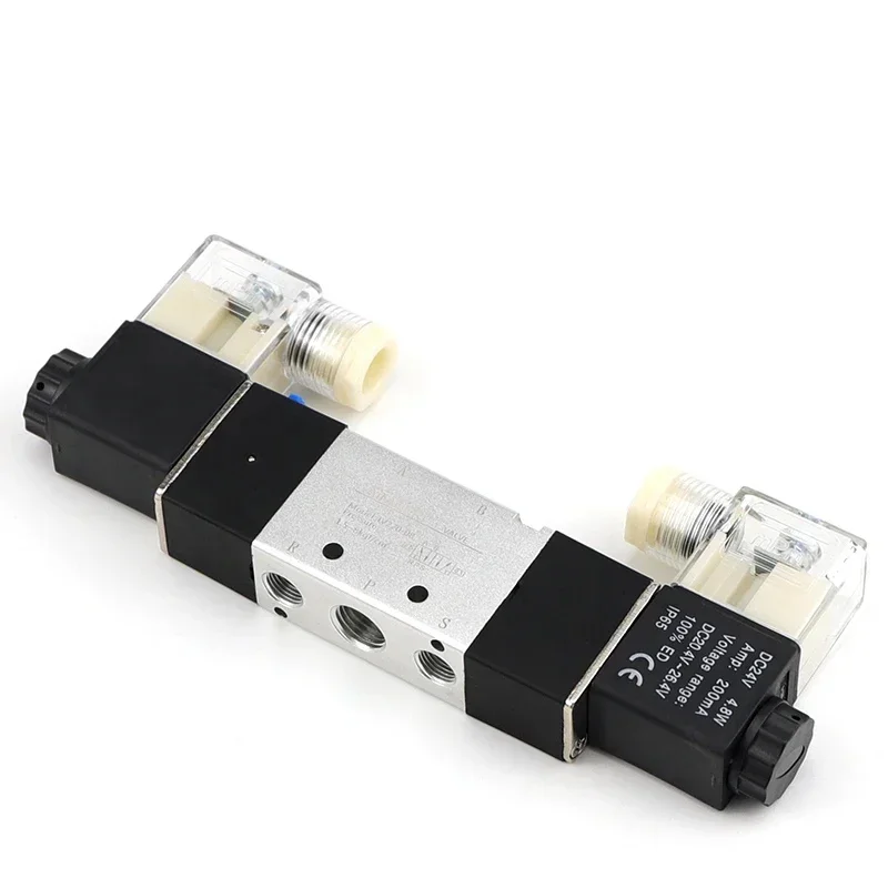 High Quality Solenoid Valve 220V Pneumatic 4V220-08 Air 5 way 2 Position 1/4&quot Coil Alloy Internal DC 12V  DC 24V AC110V